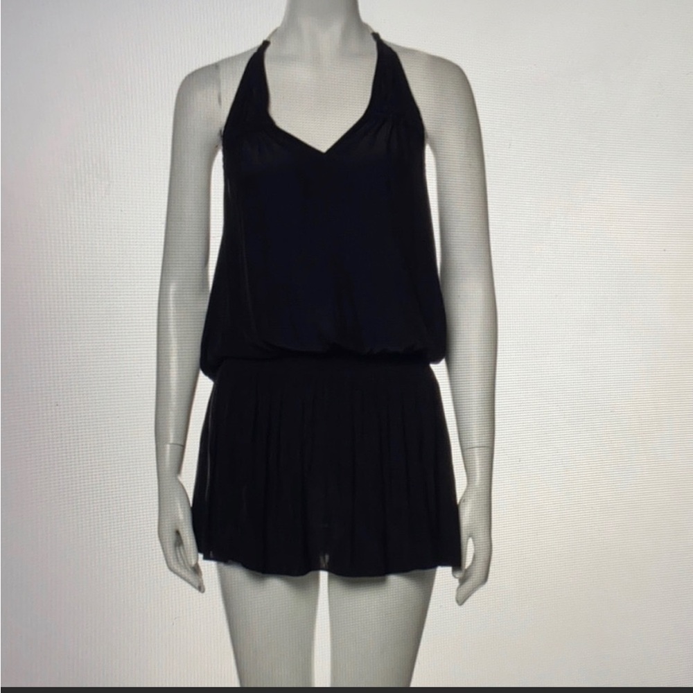 Ramy Brook black halter mini dress